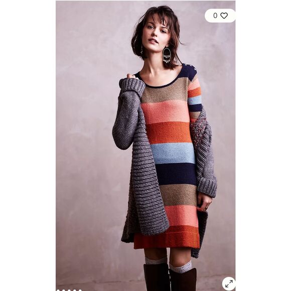 Anthropologie Dresses & Skirts - Anthropologie Isabella Sinclair lambswool blend colorblock sweater dress